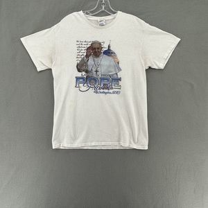 Vintage Pope Francis Love & Hope Washington T Shirt Cotton Short Sleeve Medium